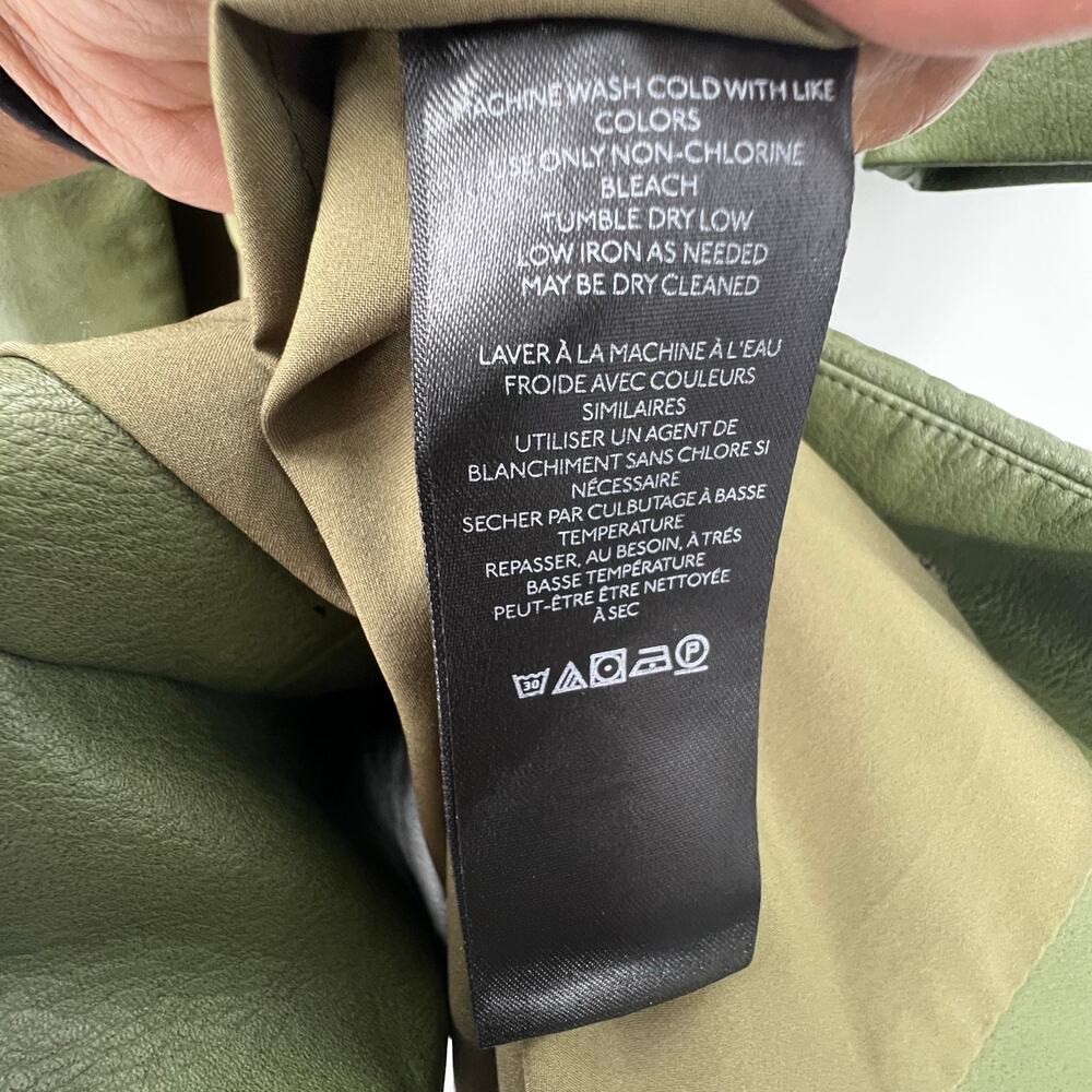 Free People Women's Trinity Faux Leather Trench Coat Long Sleeve Green Size XS - Picture 12 of 13
